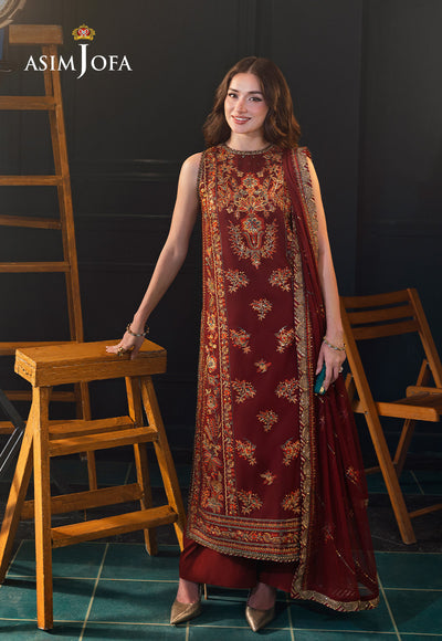 Asim Jofa | Lumiere Formals | AJLFC-05 EMBROIDERED SLUB LAWN - House Of Hania