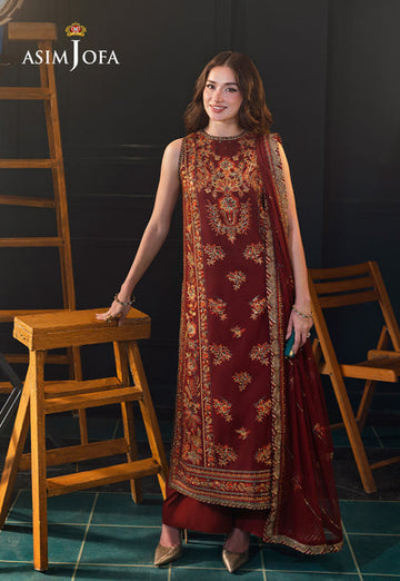Asim Jofa | Lumiere Formals | AJLFC-05 EMBROIDERED SLUB LAWN - House Of Hania