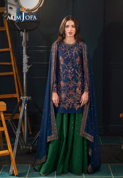 Asim Jofa | Lumiere Formals | AJLFC-07 EMBROIDERED NET - House Of Hania
