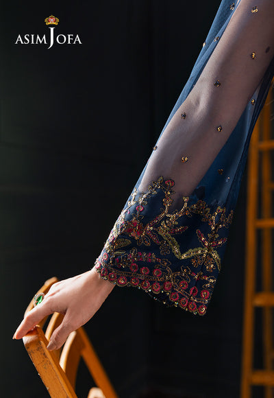 Asim Jofa | Lumiere Formals | AJLFC-07 EMBROIDERED NET - House Of Hania