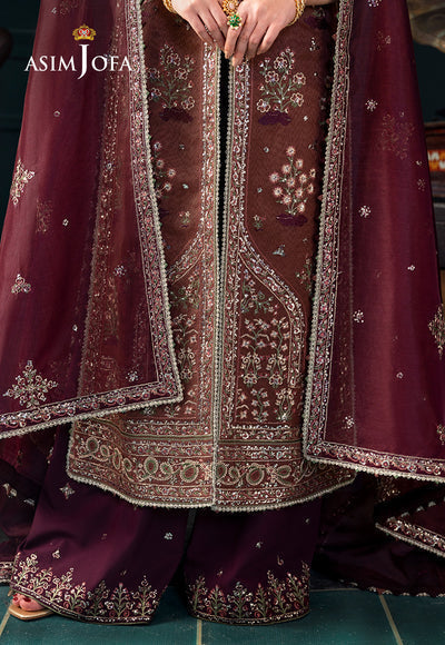 Asim Jofa | Lumiere Formals | AJLFC-08 EMBROIDERED JAVERIA NET - House Of Hania