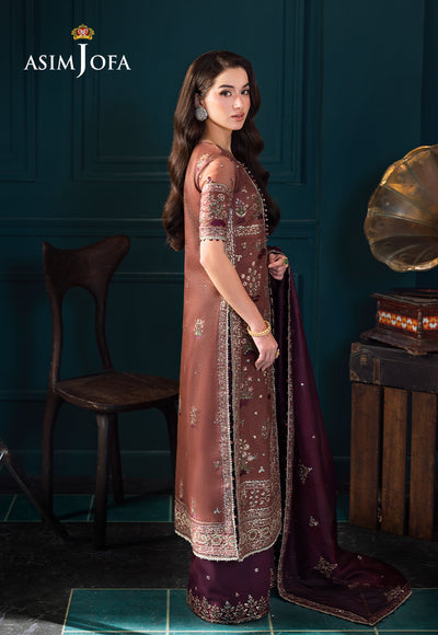 Asim Jofa | Lumiere Formals | AJLFC-08 EMBROIDERED JAVERIA NET - House Of Hania