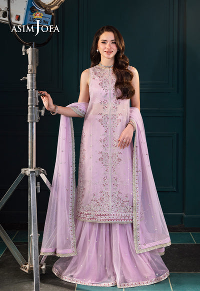 Asim Jofa | Lumiere Formals | AJLFC-09 EMBROIDERED SOFT NET ORGANZA - House Of Hania
