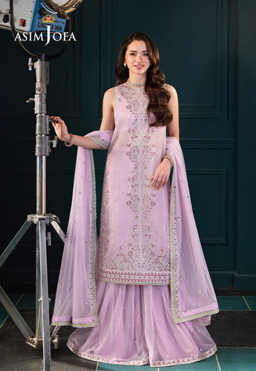Asim Jofa | Lumiere Formals | AJLFC-09 EMBROIDERED SOFT NET ORGANZA - House Of Hania
