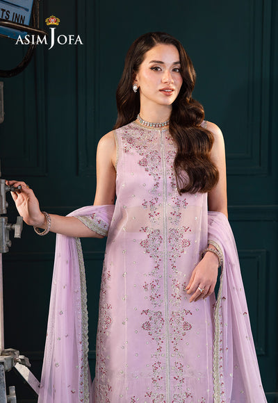 Asim Jofa | Lumiere Formals | AJLFC-09 EMBROIDERED SOFT NET ORGANZA - House Of Hania