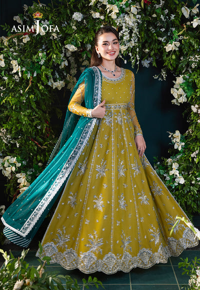 Asim Jofa | Lumiere Formals | AJLFC-10 EMBROIDERED NET - House Of Hania