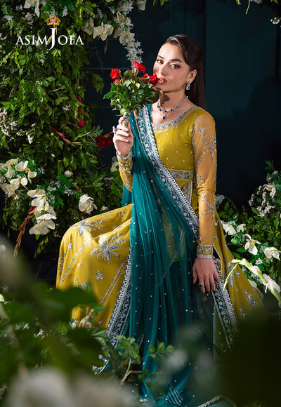 Asim Jofa | Lumiere Formals | AJLFC-10 EMBROIDERED NET - House Of Hania