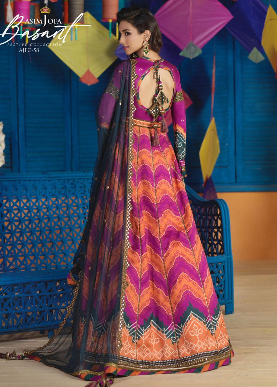 Asim Jofa | Luxury Collection | Shocking Pink Silk Suit - House Of Hania