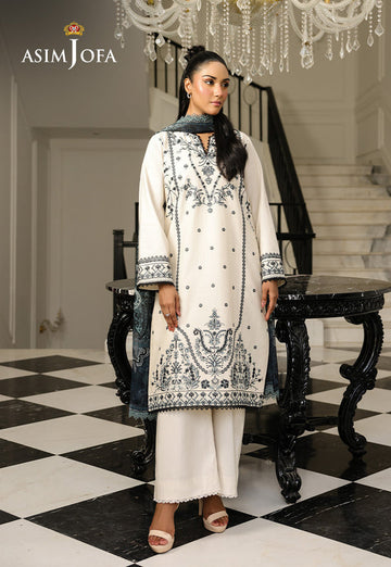 Asim Jofa | Summer Rhapsody |  AJMCH-02 EMBROIDERED CAMBRIC - House Of Hania