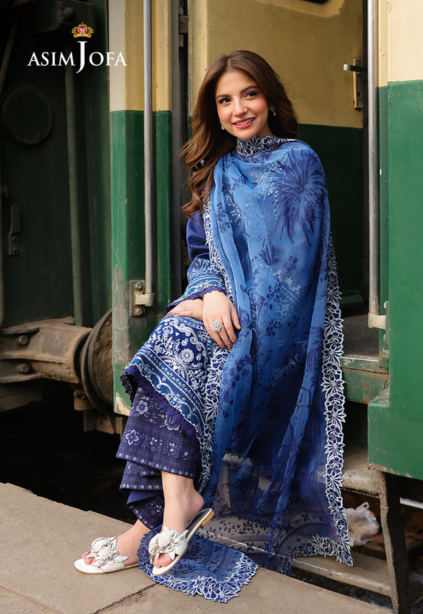 Asim Jofa | Summer Rhapsody |  AJUBU-02 Embroidered Jacquard - House Of Hania