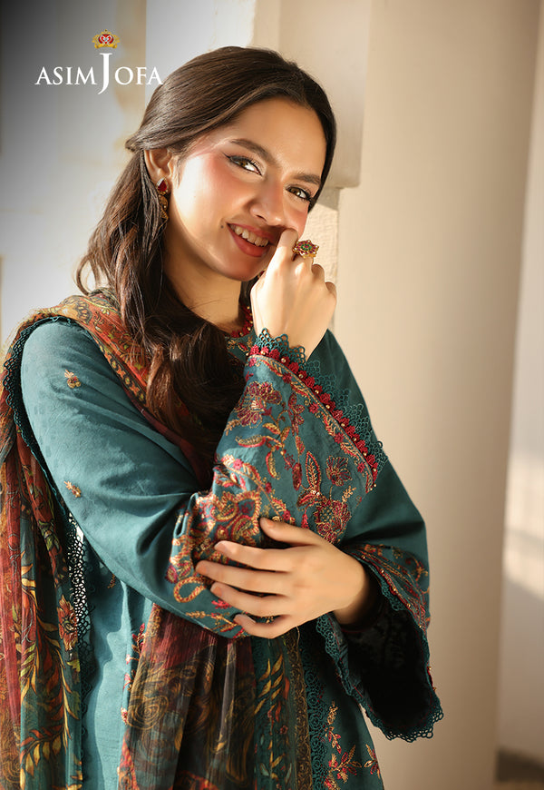 Asim Jofa | Summer Rhapsody | AJUBU-03 Embroidered Jacquard - House Of Hania