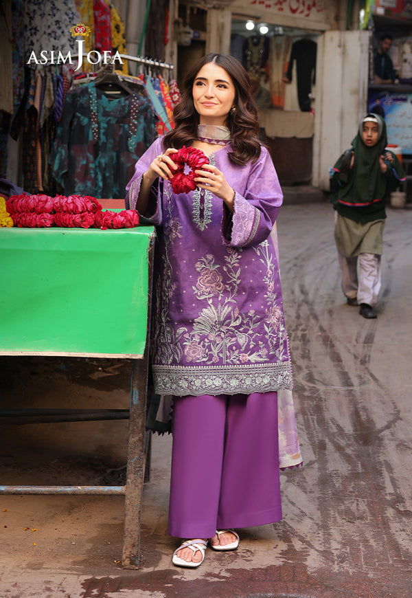Asim Jofa | Summer Rhapsody | AJUBU-07 Embroidered Lawn - House Of Hania
