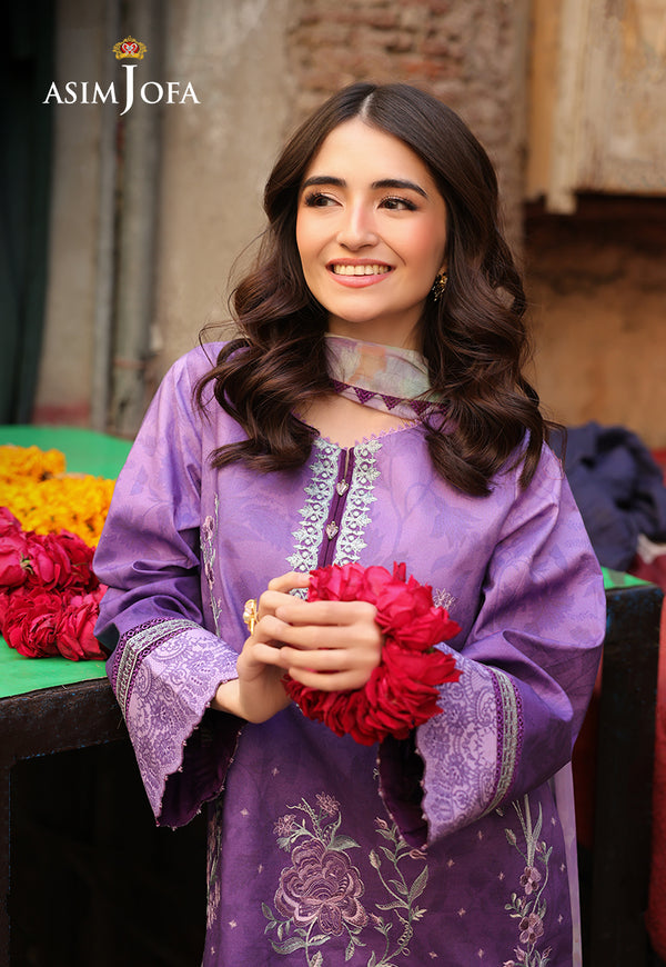 Asim Jofa | Summer Rhapsody | AJUBU-07 Embroidered Lawn - House Of Hania