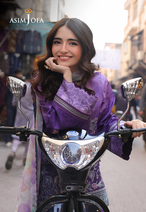 Asim Jofa | Summer Rhapsody | AJUBU-07 Embroidered Lawn - House Of Hania