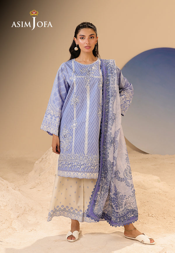 Asim Jofa | Summer Rhapsody | AJUBU-13 Printed Embroidered Lawn - House Of Hania