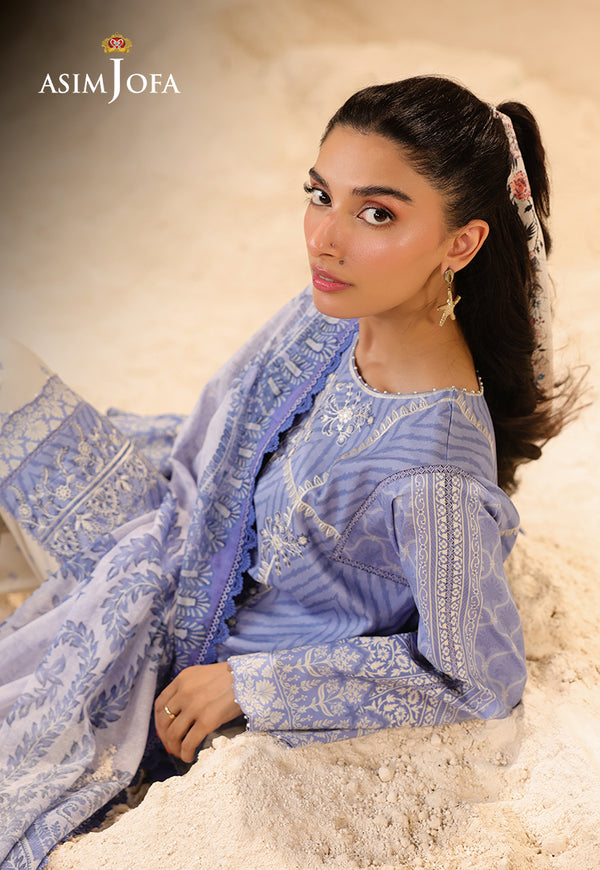 Asim Jofa | Summer Rhapsody | AJUBU-13 Printed Embroidered Lawn - House Of Hania