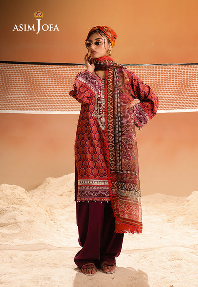 Asim Jofa | Summer Rhapsody | AJUBU-26 Printed Embroidered Lawn - House Of Hania