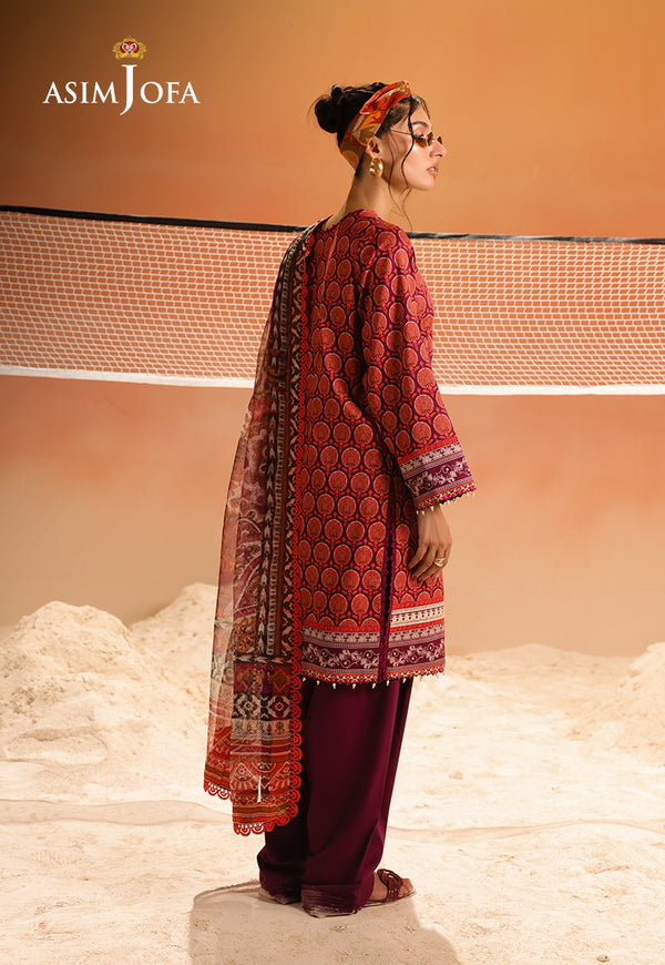 Asim Jofa | Summer Rhapsody | AJUBU-26 Printed Embroidered Lawn - House Of Hania