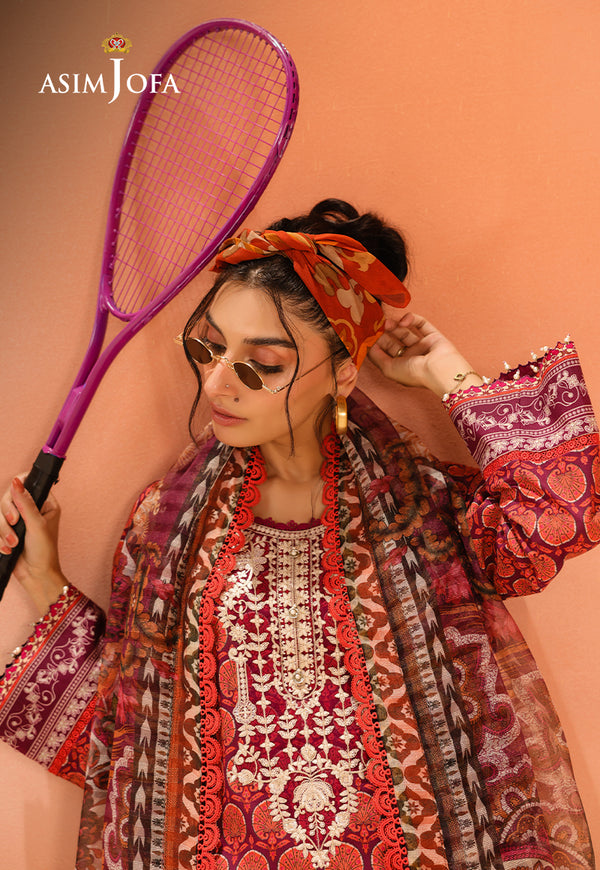 Asim Jofa | Summer Rhapsody | AJUBU-26 Printed Embroidered Lawn - House Of Hania