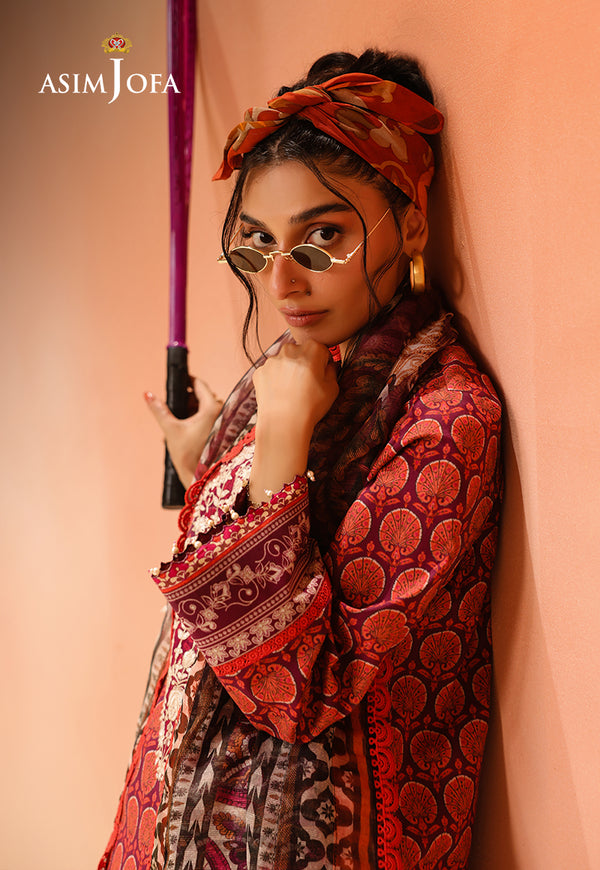 Asim Jofa | Summer Rhapsody | AJUBU-26 Printed Embroidered Lawn - House Of Hania
