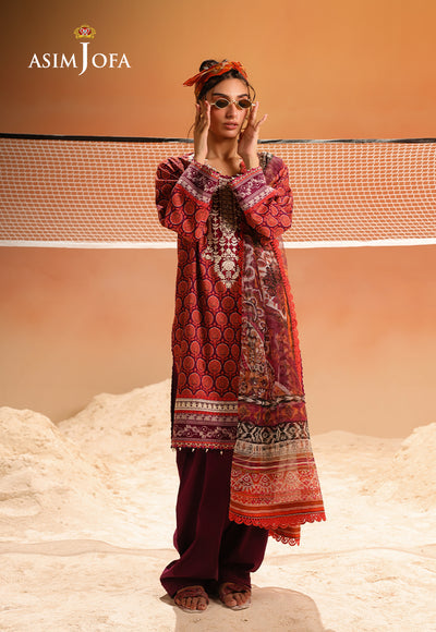 Asim Jofa | Summer Rhapsody | AJUBU-26 Printed Embroidered Lawn - House Of Hania