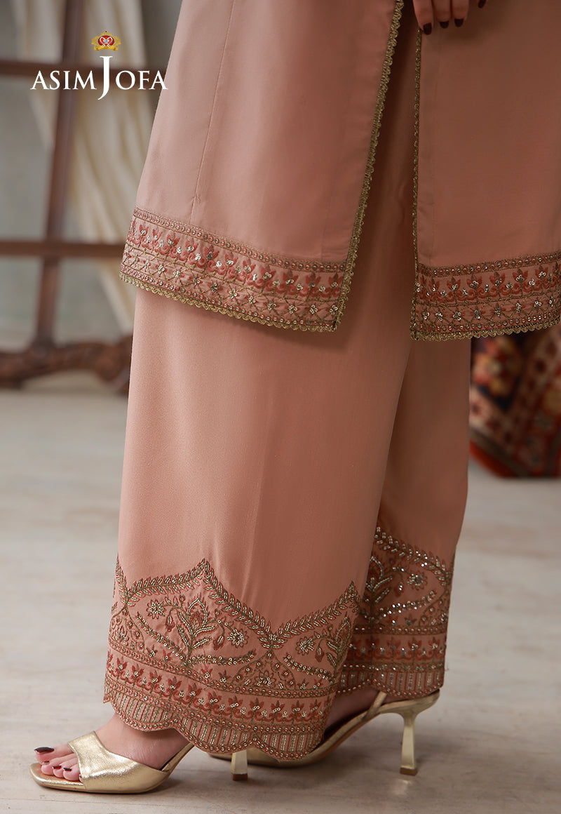 Asim Jofa | luxury Pret'26 | AJLPN-02 Embroidered Poly Silk Stitched 3pcs - House Of Hania