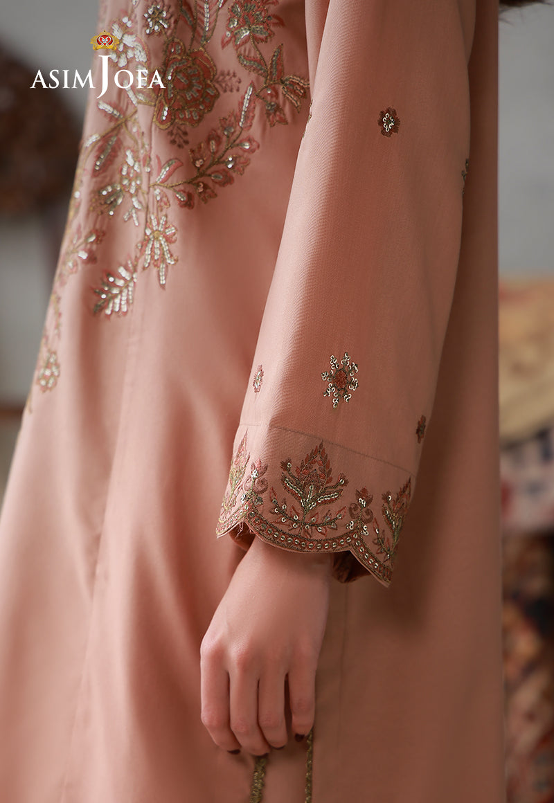 Asim Jofa | luxury Pret'26 | AJLPN-02 Embroidered Poly Silk Stitched 3pcs - House Of Hania