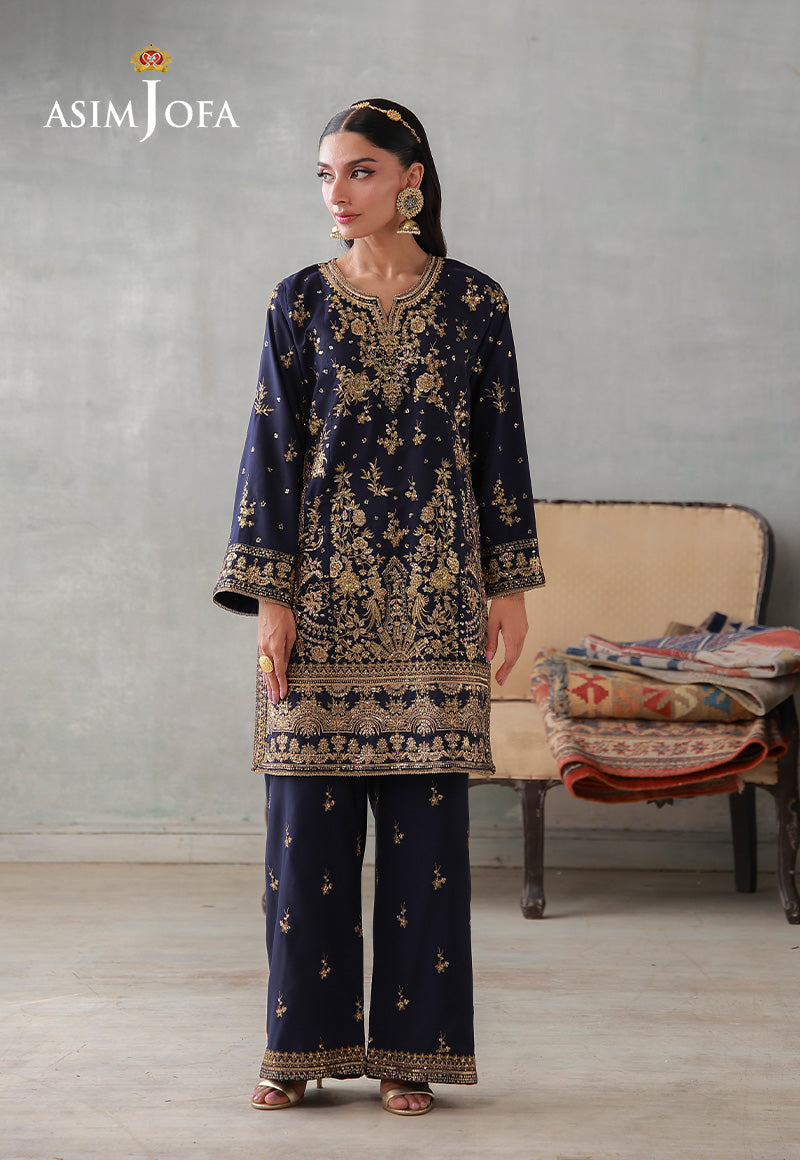 Asim Jofa | luxury Pret'26 | AJLPN-04 Embroidered Poly Silk Stitched 2pcs - House Of Hania