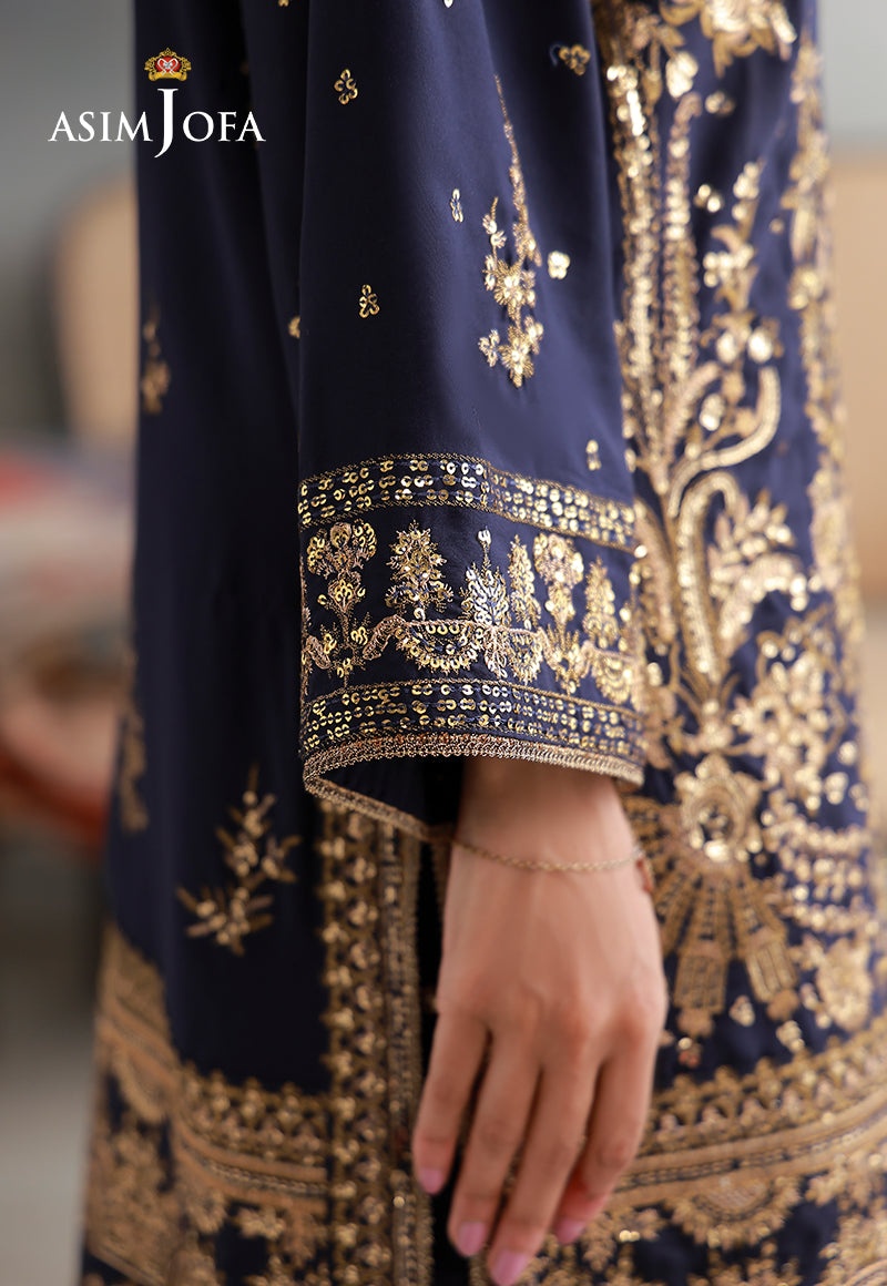Asim Jofa | luxury Pret'26 | AJLPN-04 Embroidered Poly Silk Stitched 2pcs - House Of Hania