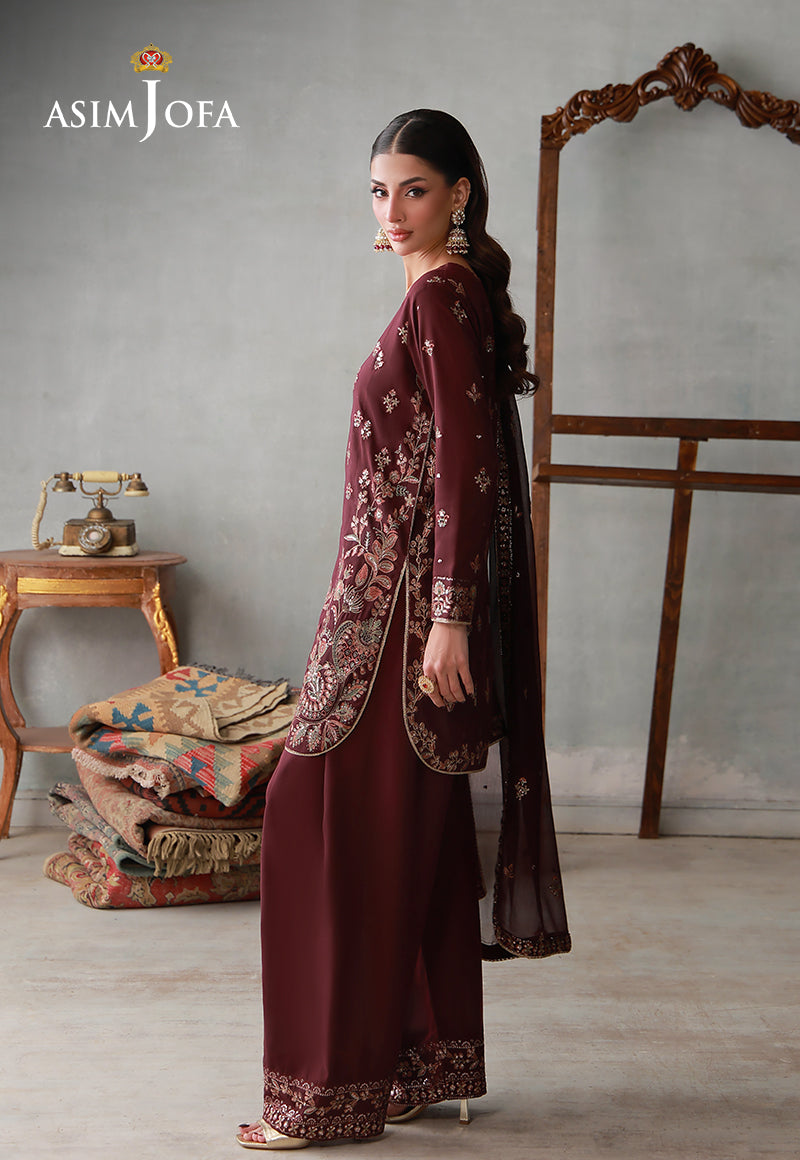 Asim Jofa | luxury Pret'26 | AJLPN-05 Embroidered Poly Silk Stitched 3pcs - House Of Hania