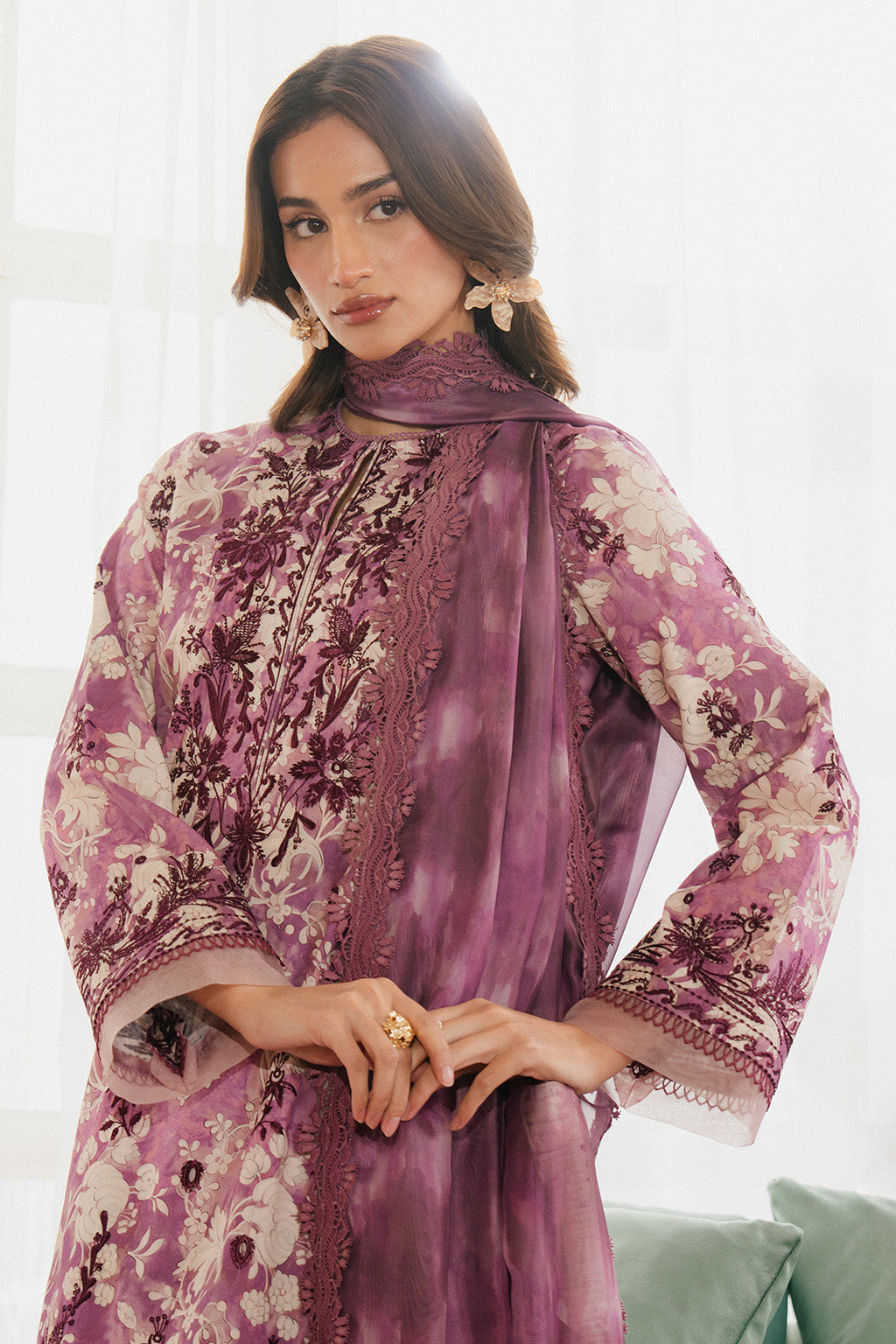 Ayzel | Armelia Printed Lawn 25 | Ren - House Of Hania
