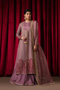 Ayzel Humnishin | Mauve Panelled Anarkali Silk Festive Set - House Of Hania