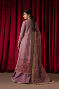 Ayzel Humnishin | Mauve Panelled Anarkali Silk Festive Set - House Of Hania