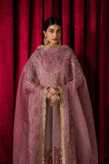 Ayzel Humnishin | Mauve Panelled Anarkali Silk Festive Set - House Of Hania