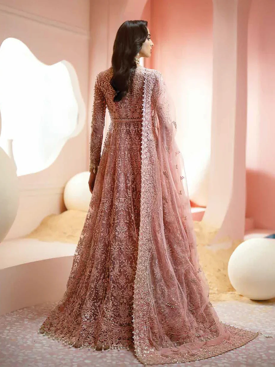 Ayzel Luminara Embroidered Net 3Pc Suit AWF-05 EARL - House Of Hania