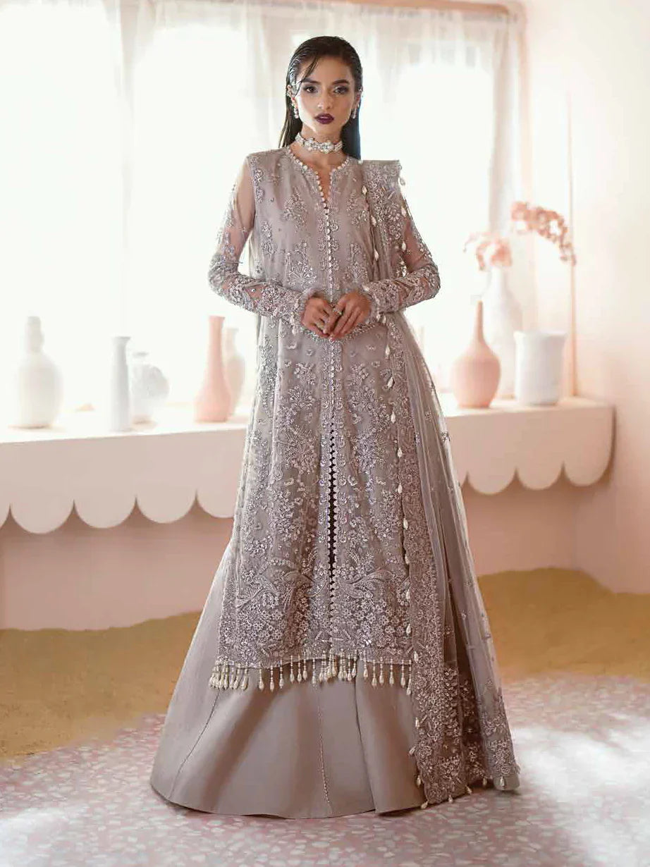 Ayzel Luminara Embroidered Net 3Pc Suit AWF-07 FREYA - House Of Hania