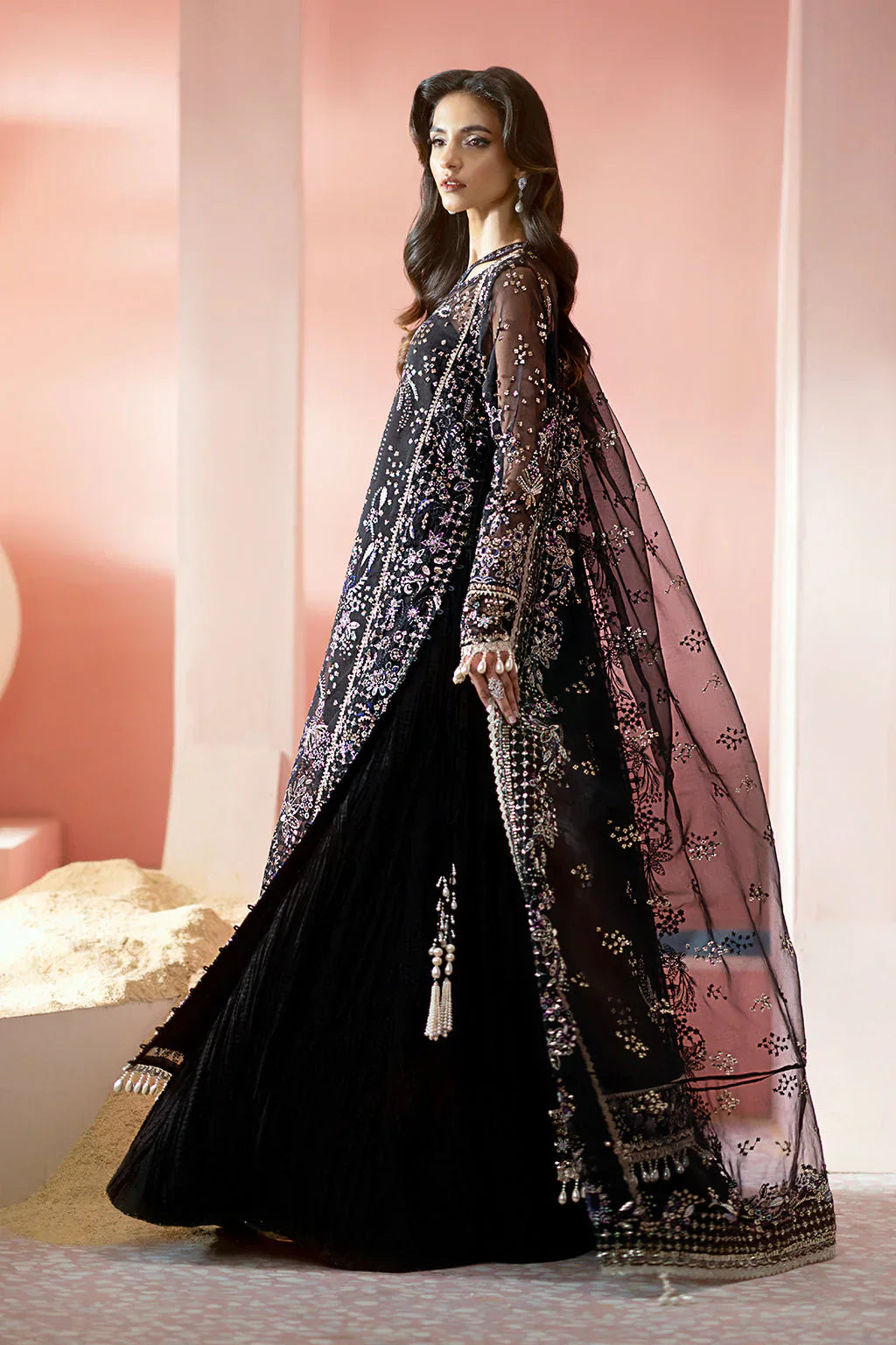 Ayzel Luminara Embroidered Organza 3Pc Suit AWF-01 MILAN - House Of Hania