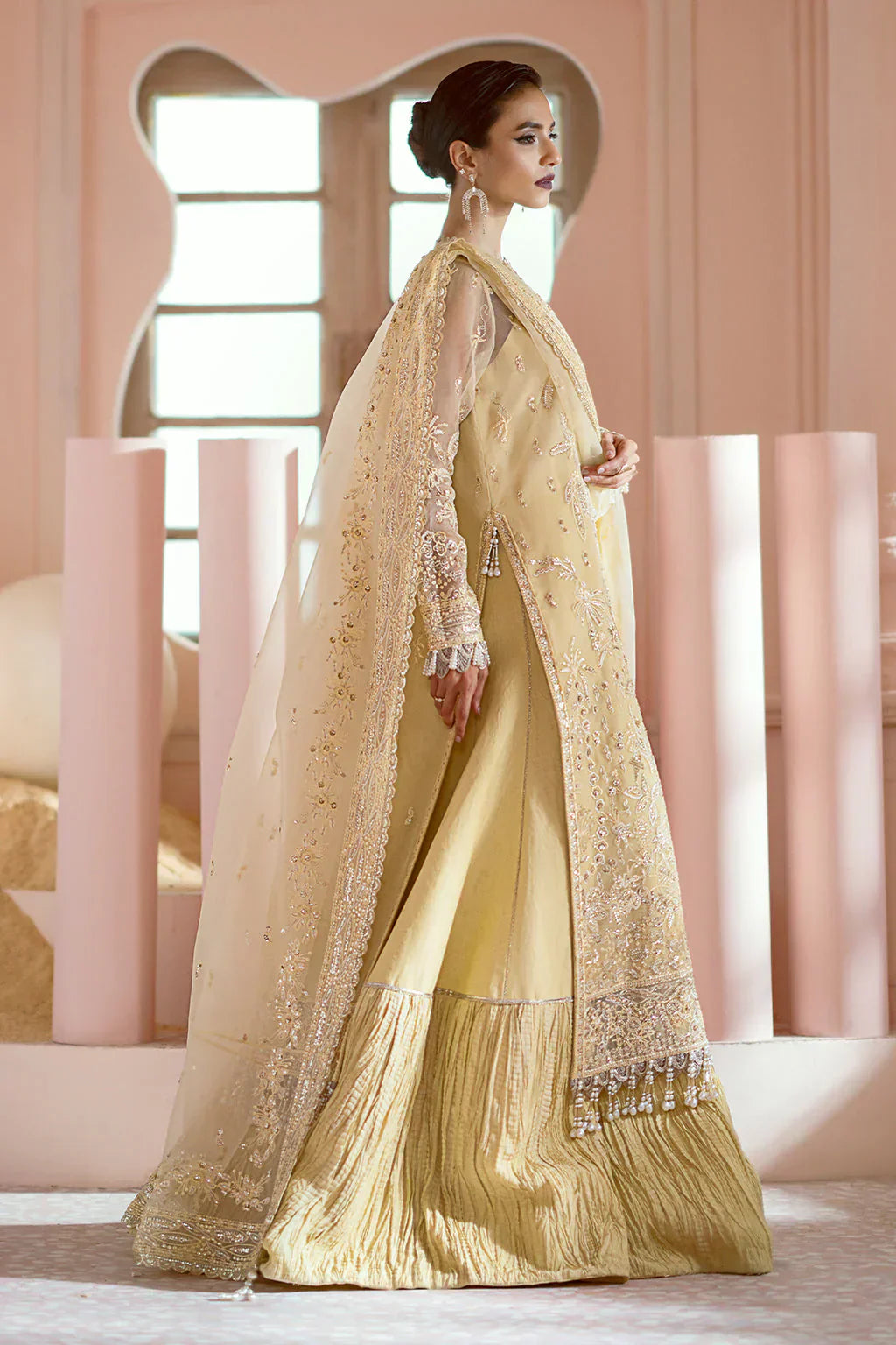 Ayzel Luminara Embroidered Organza 3Pc Suit AWF-02 LEIA - House Of Hania