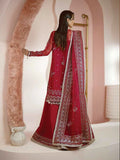 Ayzel Luminara Embroidered Organza 3Pc Suit AWF-03 RUBY - House Of Hania