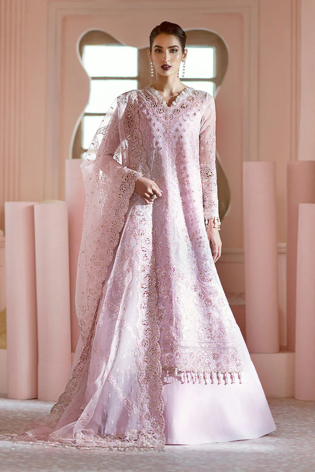 Ayzel Luminara Embroidered Organza 3Pc Suit AWF-06 CORA - House Of Hania