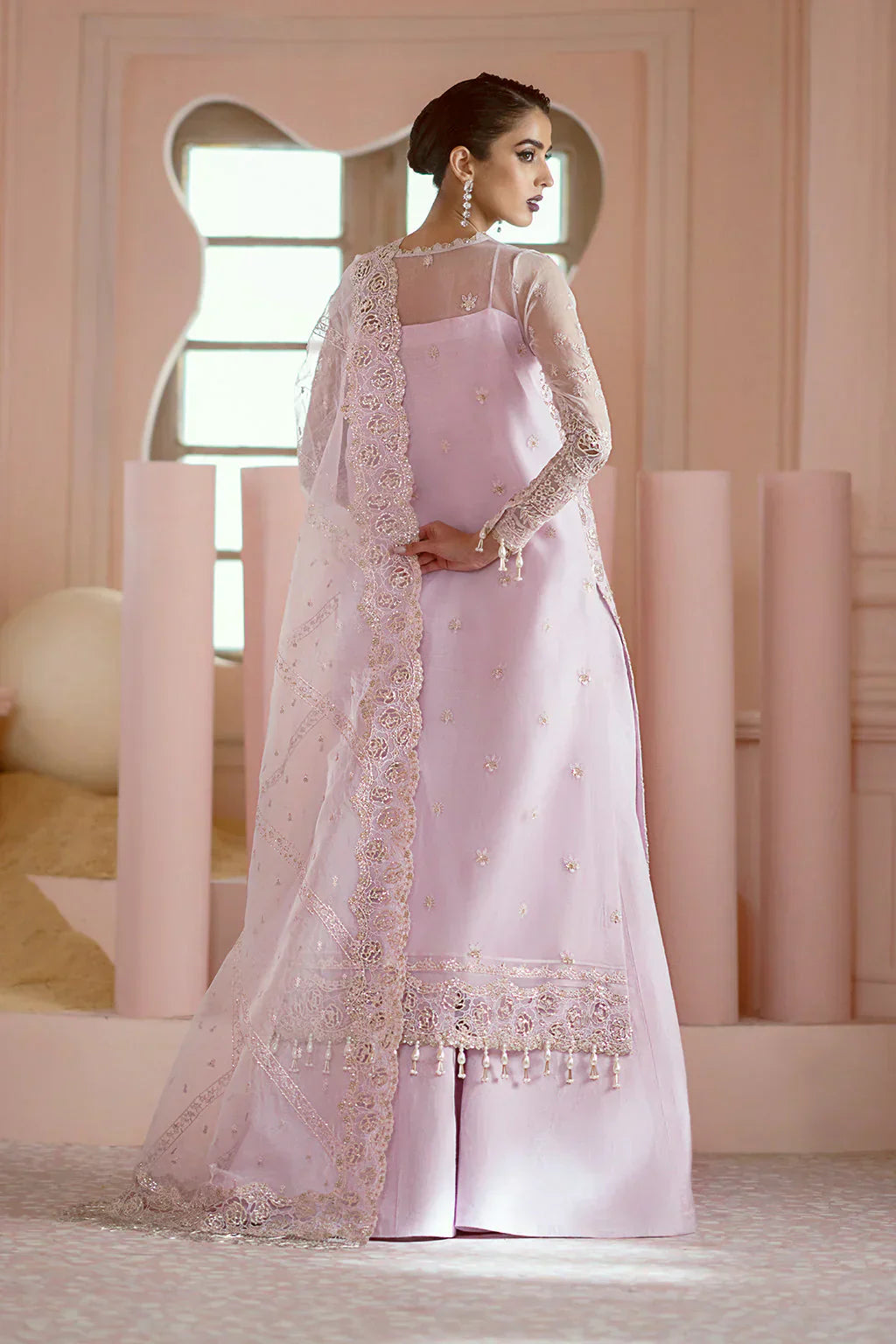 Ayzel Luminara Embroidered Organza 3Pc Suit AWF-06 CORA - House Of Hania