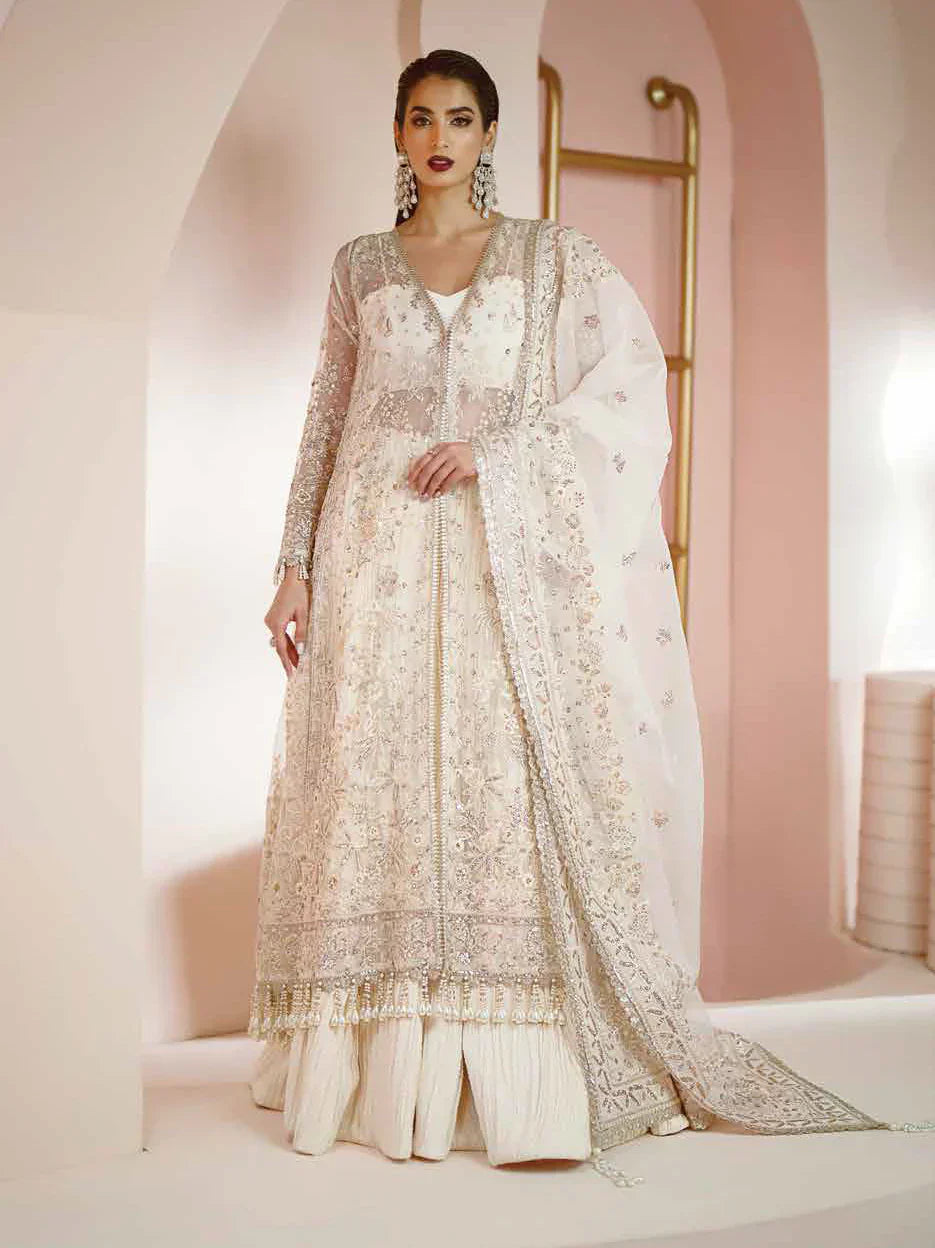 Ayzel Luminara Embroidered Organza 3Pc Suit AWF-08 SORA - House Of Hania