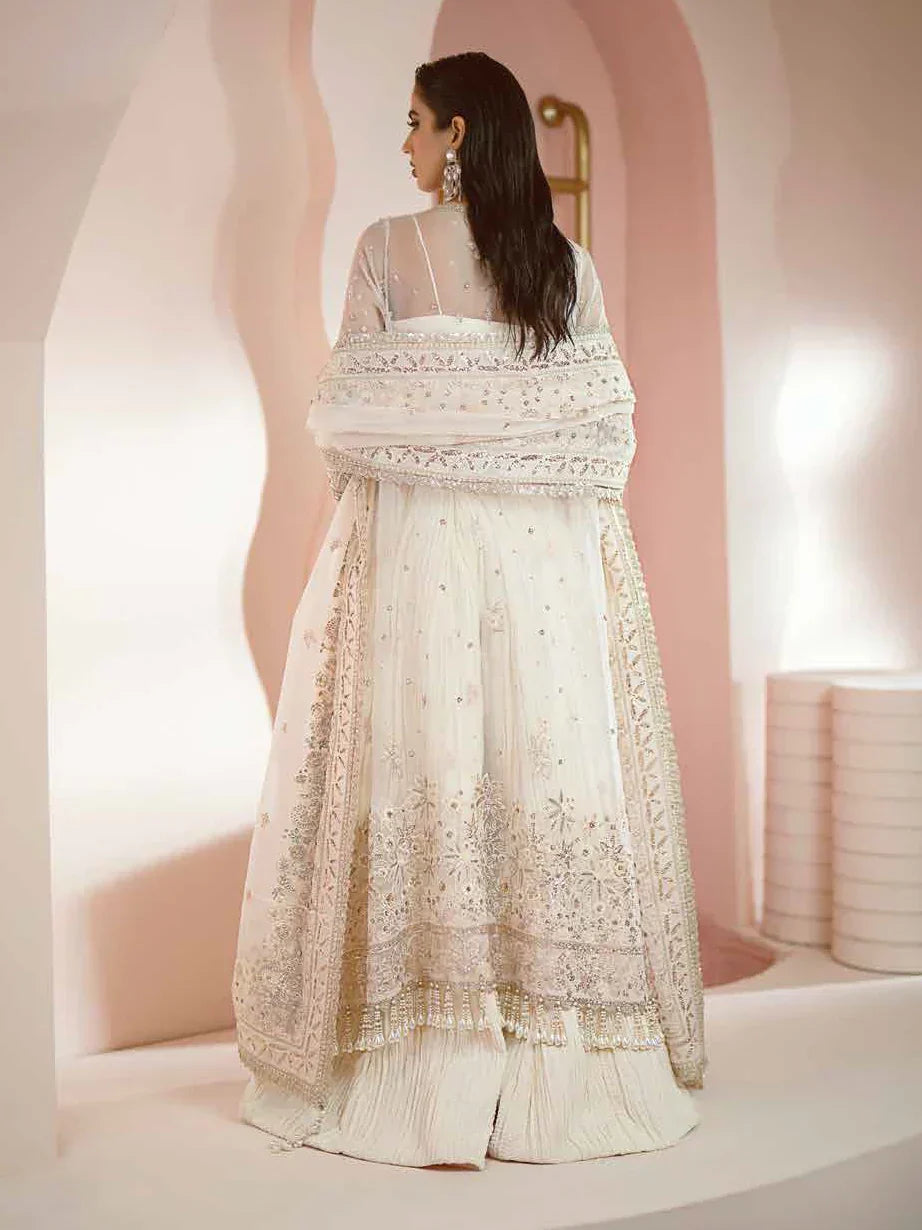 Ayzel Luminara Embroidered Organza 3Pc Suit AWF-08 SORA - House Of Hania