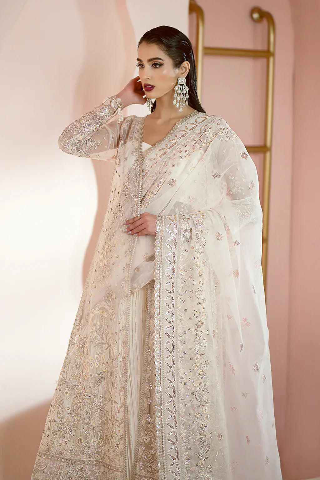 Ayzel Luminara Embroidered Organza 3Pc Suit AWF-08 SORA - House Of Hania