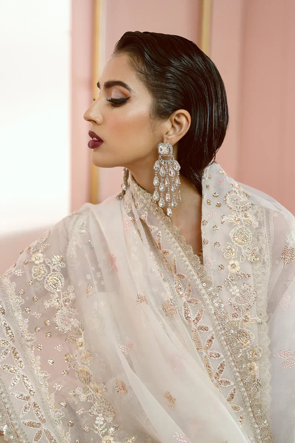 Ayzel Luminara Embroidered Organza 3Pc Suit AWF-08 SORA - House Of Hania