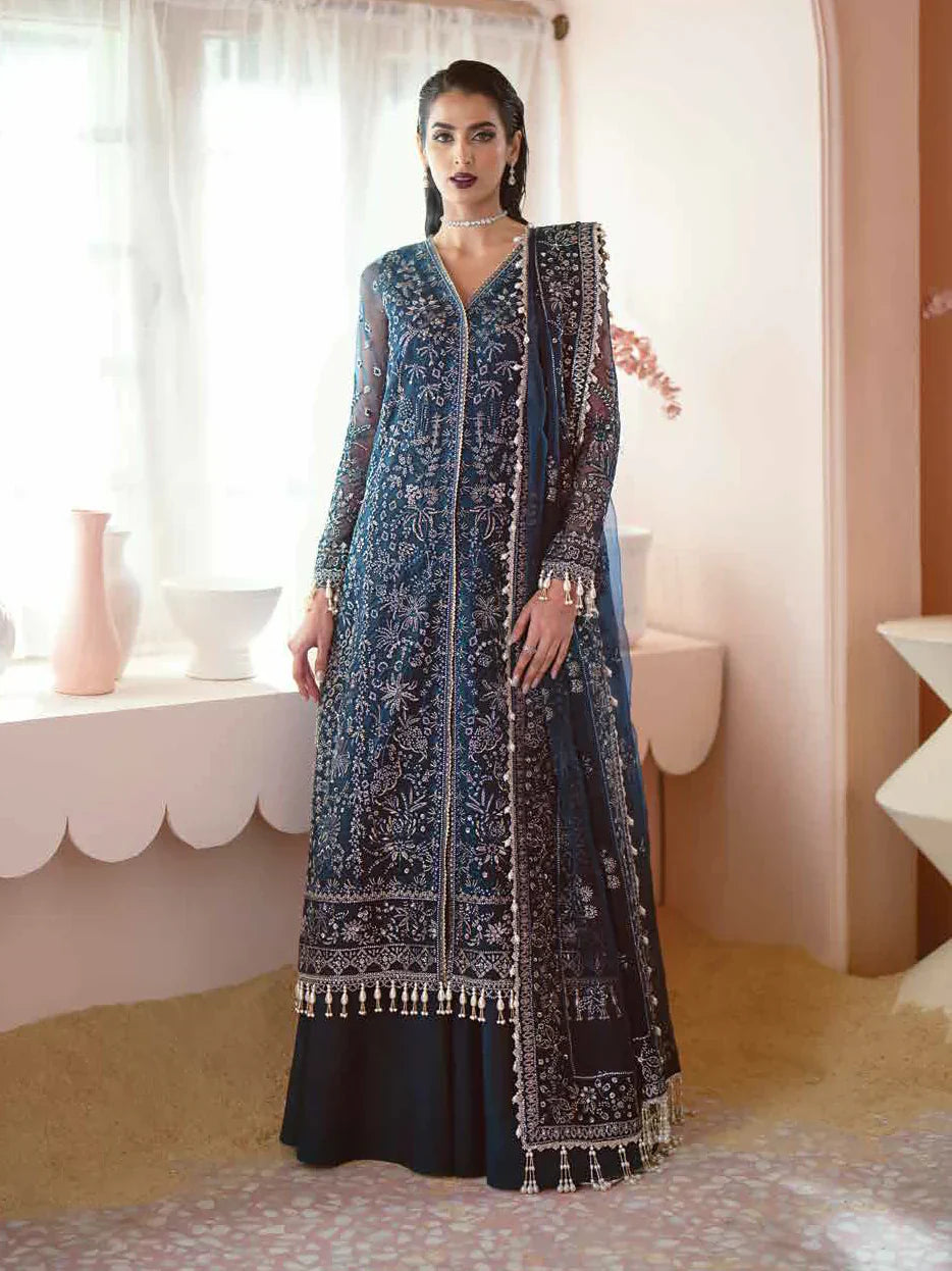 Ayzel Luminara Embroidered Organza 3Pc Suit AWF-10 MELA - House Of Hania