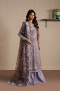 Ayzel Maujood | Lilac Long Shirt Silk Festive Set - House Of Hania