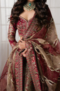 Ayzel Mulaaqaat | Maroon Lehenga Choli Silk Festive Set - House Of Hania