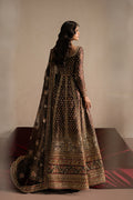 Ayzel Nazaakat | Dark Brown Panelled Anarkali Silk Festive Set - House Of Hania