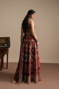Ayzel Taaruf | Maroon Lehenga Choli Silk Festive Set - House Of Hania